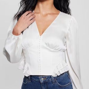 NWT GUESS Dove White Corset Top